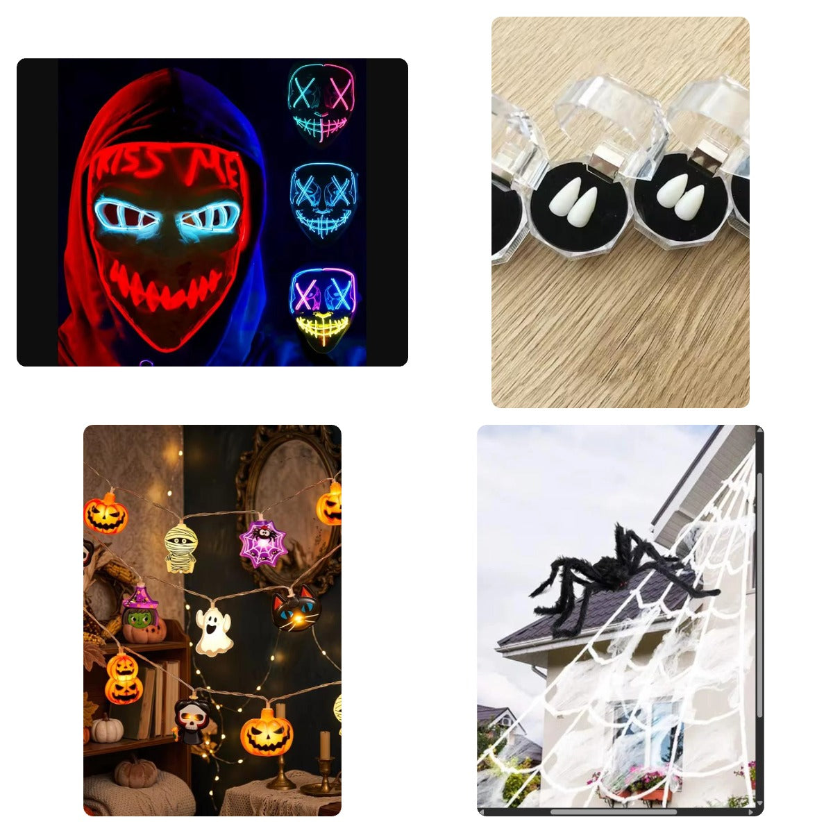 Pack Halloween Complet - Masque LED + Crocs + Guirlande + Toile